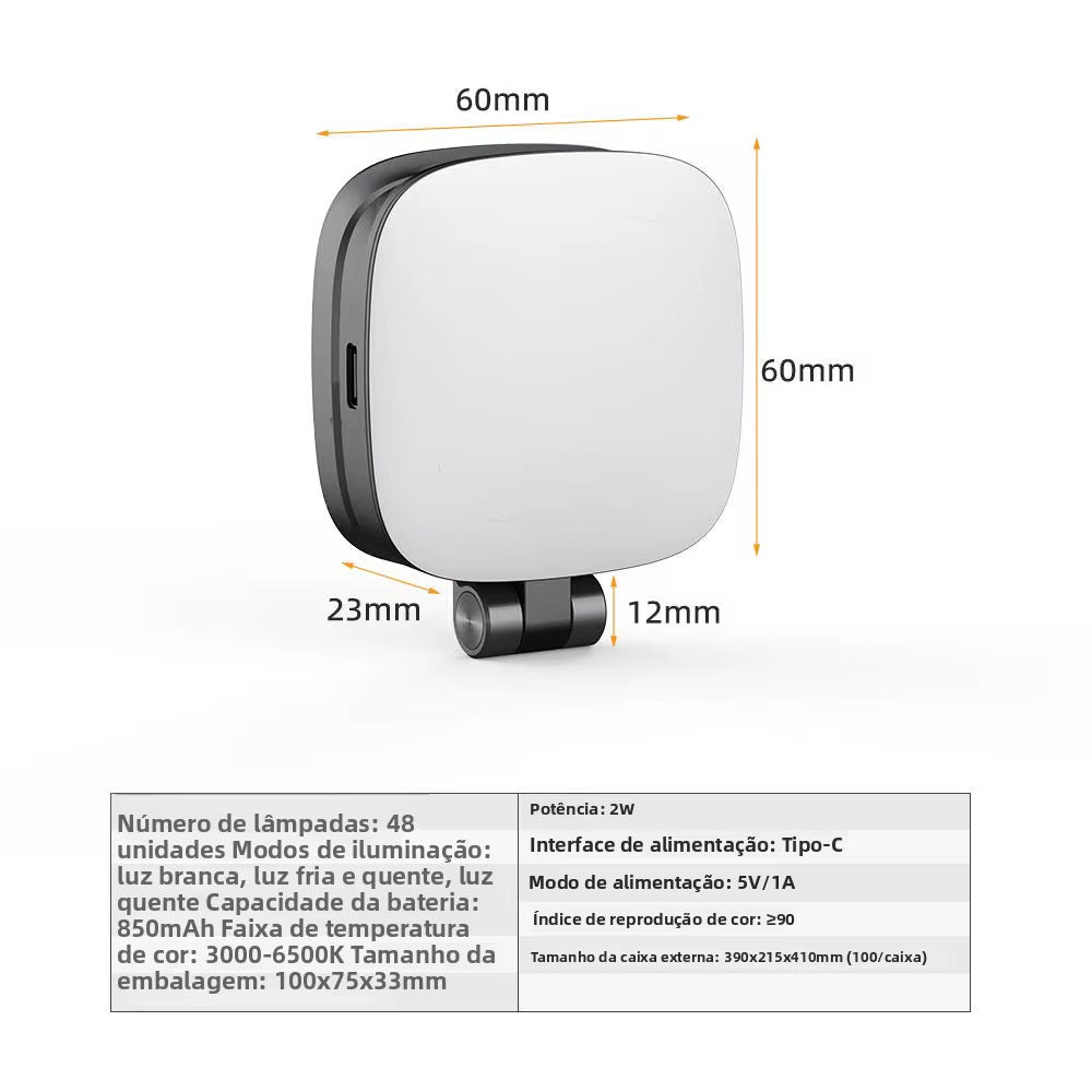 Ring LED 360° Magnético: Selfies e Vlogs Impecáveis