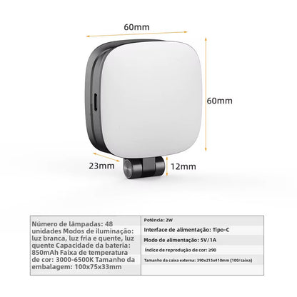 Ring LED 360° Magnético: Selfies e Vlogs Impecáveis